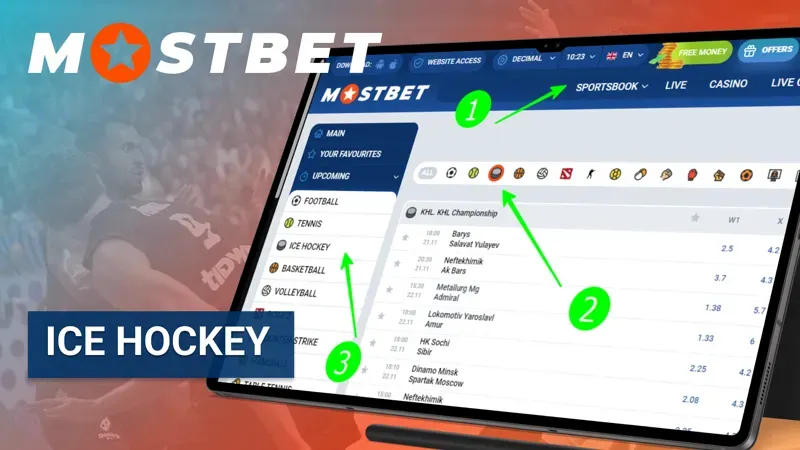 Ice Hockey betting at Mostbet